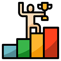 Icon of a person accepting a trophy