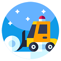 A plow clearing snow
